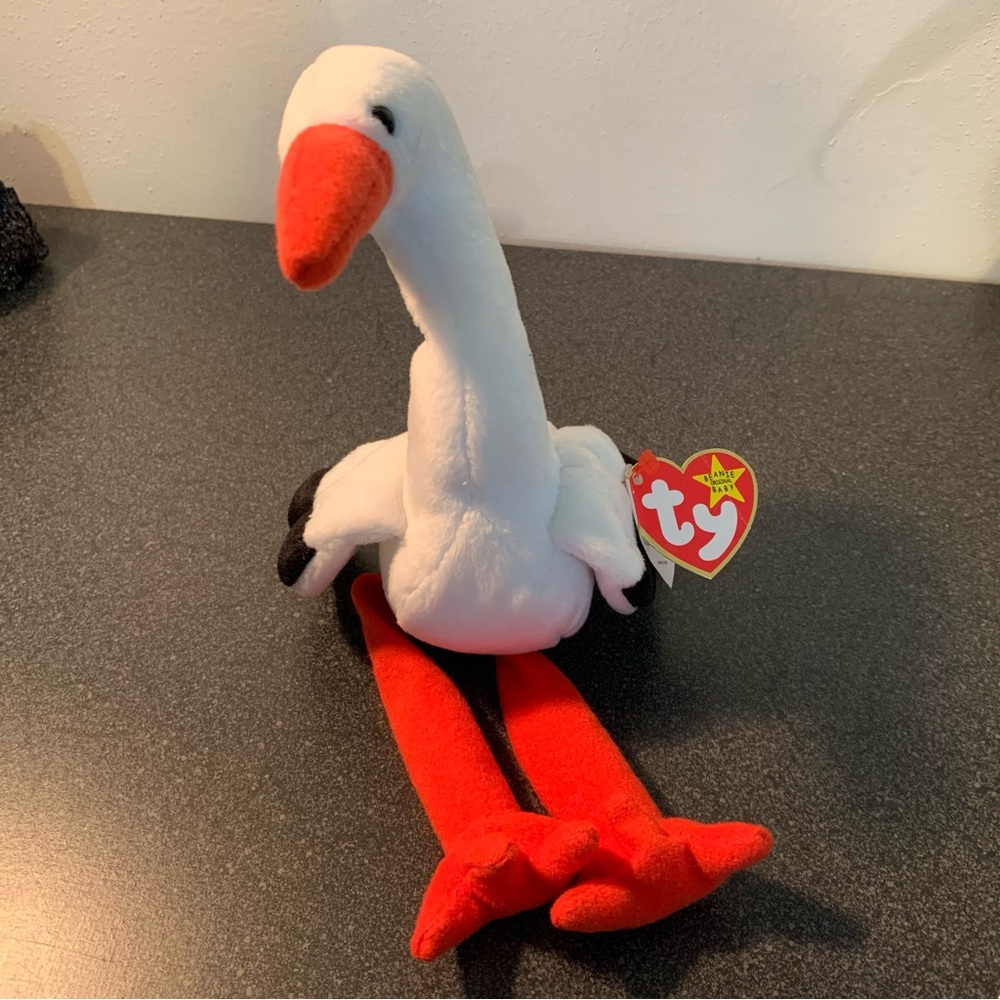 3/$12! Ty Beanie Baby - Stilts the Bird - MWMT!